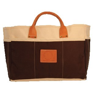 Natural Canvas Open Tool Bag w/600D Pockets