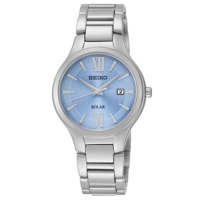 Seiko Women's Solar Blue Face Stainless Steel Bracelet Watch