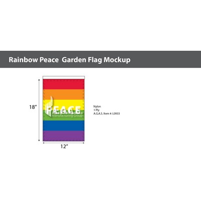 Rainbow Peace Garden Deluxe Flag 12"X18"