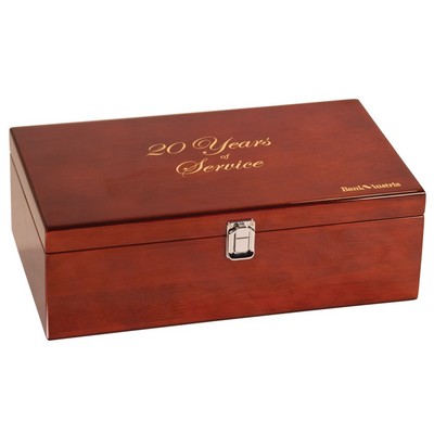 Rosewood Piano Finish Double Wine Box with Tools