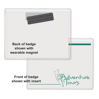 Top Loading I.D. Name Card Holder with Magnet (3" x 4")