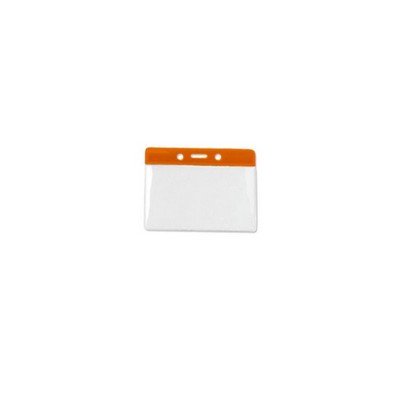 Horizontal Top Load Color Bar Badge Holder - Orange