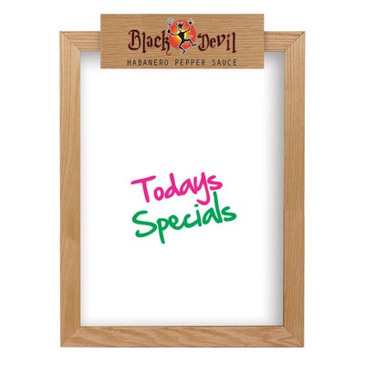 Oak Frame Wall Wet-Erase Board w/Header - 18x24