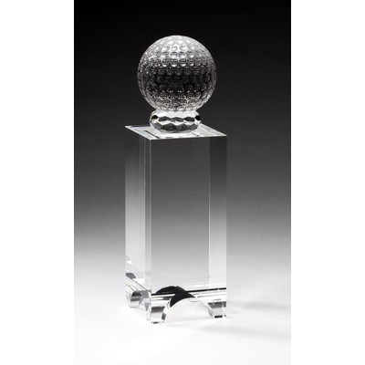 Gracious Winner Optic Crystal Golf Tower Trophy - 8 1/4'' h