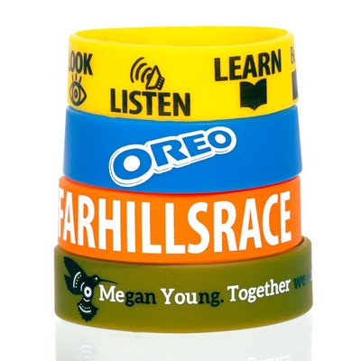 3/4" Silk-Screened Silicone Wristband