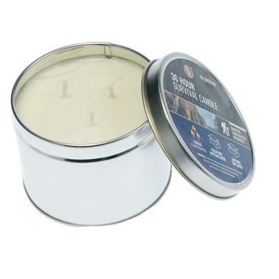 Survival candle 3 Wicks, 36 Total Hours,12 Hours Per Wick, Soy Wax, in a Tin Box