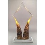 Gold Clear Acrylic Diamond Trophy (12")