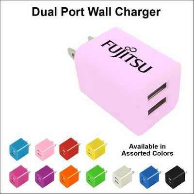 Dual USB 2 Port Wall Charger Light Pink