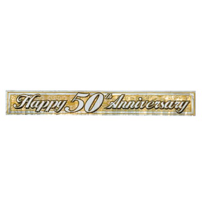 Metallic Gold 50th Anniversary Fringe Banner