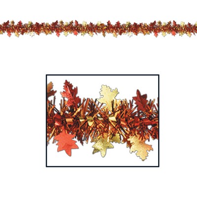 Flame Resistant Metallic Autumn Leaf Garland