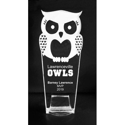 VALUE LINE! Acrylic Engraved Award - 8" Tall - Owl