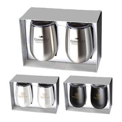 Stainless Steel Stemless Wine Tumbler Set