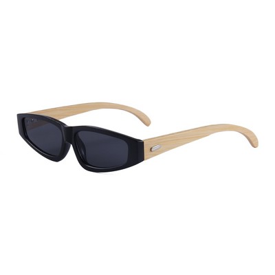 Bamboo Sunglasses - Smoke Lenses - Black Frames