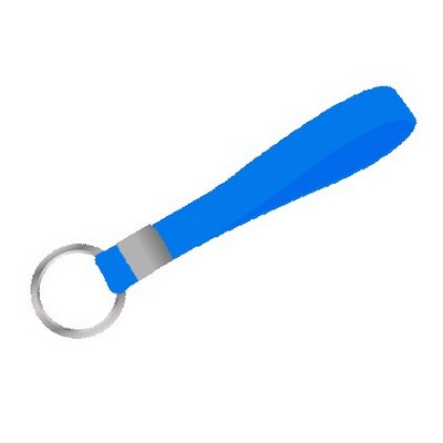 1/2 Inch Wide Blank Silicone Wristband Keychain