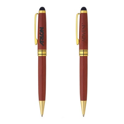 Milano Blanc Stylus Rosewood Ballpoint Pen