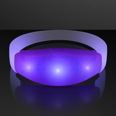 Purple LED Steady Illumination Stretch Bracelet - BLANK