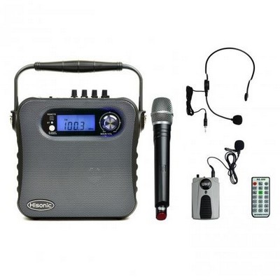 Hisonic® UHF Dual Channel Wireless Gray PA System w/Bluetooth®