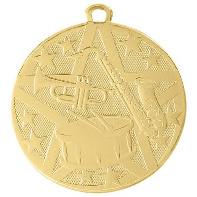 2" Gold Superstar Band Medal