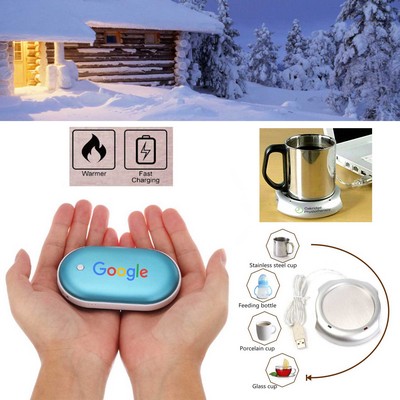 Kidder iBank® Hand Warmer + 5200mAh Power Bank Charger + Cup Warmer (Blue)