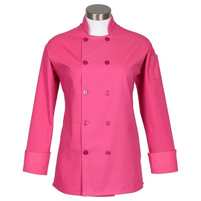 Women's Pink Long Sleeve Chef Coat (S-3XL)