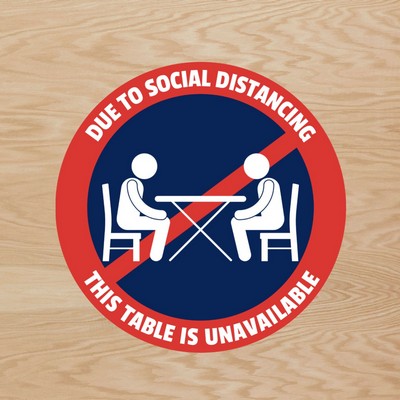 Custom "Table Unavailable" Table Sticker - 5" x 5"