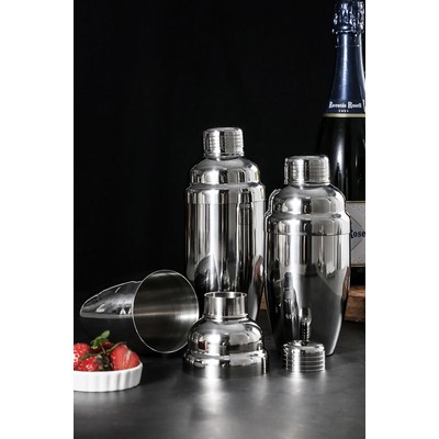 18OZ/530ML Cocktail Shaker 201 Stainless Steel Wine Shaker with Strainer and Lid Top