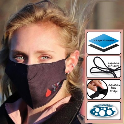 2-Ply Reusable Face Mask with Adjustable Ear Loops