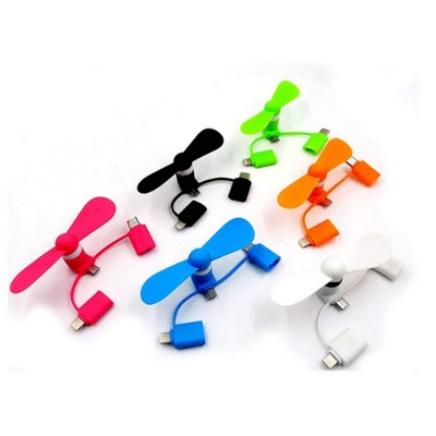 3 in 1 Mini USB Fan Cell Phone Fan