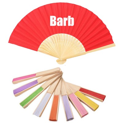 Hand Held Paper Fans Bamboo Folding Fans