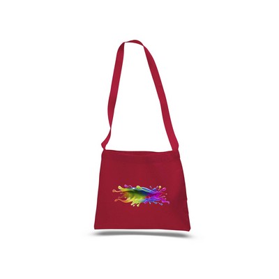 Small Colored Canvas Messenger Bag w/ Long Strap - Full Color Transfer (14"x12")