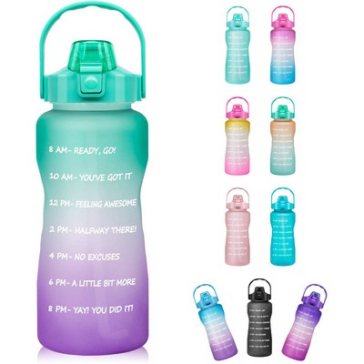 64oz Leakproof BPA Free Drinking Water Bottle with Motivational Time Marker Half Gallon