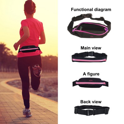 Outdoor Sport Reflective Stripe Belt Waist Bag