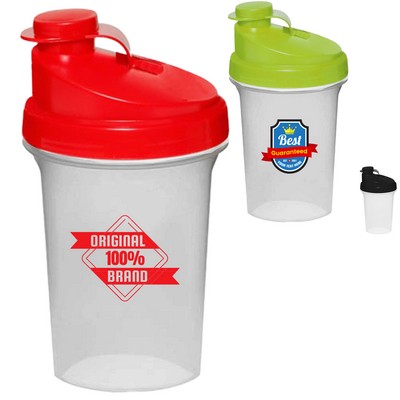 16 oz. Plastic Shaker Bottles w/ Custom Logo & Snap Lid