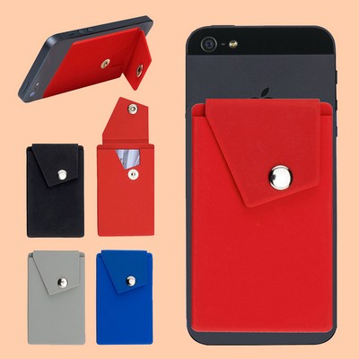 Silicone Phone Pocket Card Case w/Button