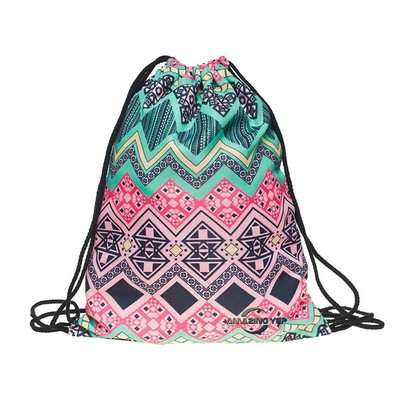 3D Digital Printing Drawstring Backpack W/Full-Color