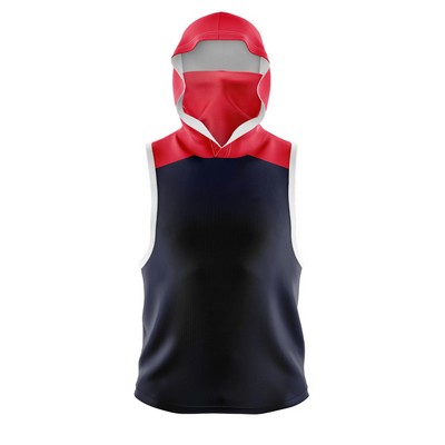 Custom Men's Sleeveless Hoodie With Gaiter - USA MADE