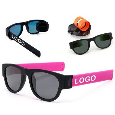 Silicone Foldable Slap Wristband Sunglasses