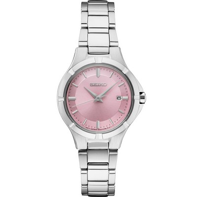 Seiko Ladies Essential Stainless Steel Watch w/Pink Dial