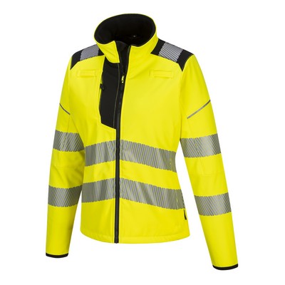 High Visibility Ladies Softshell Jacket, Class 3