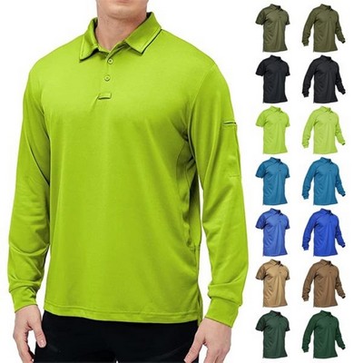 Men's Quick Dry Long Sleeve Polo Shirt