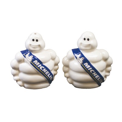 Custom Ceramic Tire Man Salt & Pepper Shakers