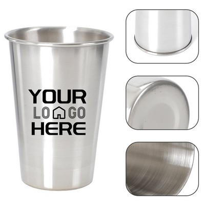 Single Wall Stainless Steel Pint Cup 16OZ