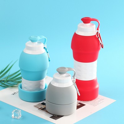 20 Oz. Foldable Silicone Water Bottle