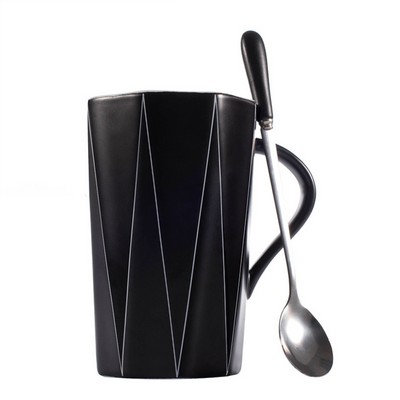 Ceramic Mug w/Cover and Spoon