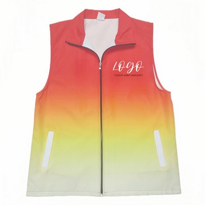 Custom Gradient Windbreaker Vest Jacket-Full color/MOQ 10 PCS