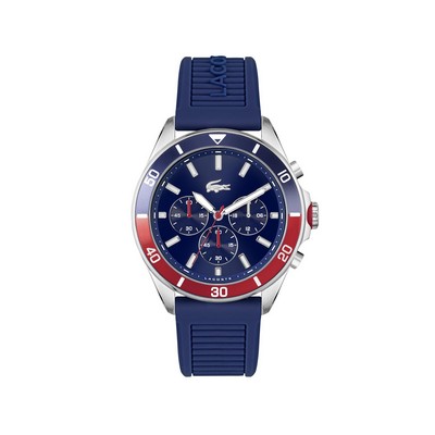 Lacoste™ Tie Breaker Gents Stainless Steel Watch w/Blue Silicone Strap