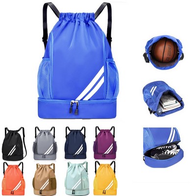 Drawstring Backpack w/Mesh Side Pockets