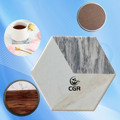 Cork-Backed Ceramic Coaster