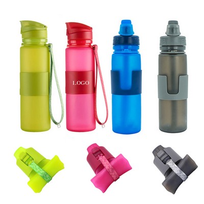 Collapsible Water Bottle with Leak Proof Cap - 17 oz