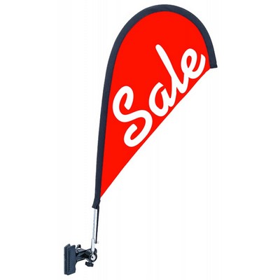 30" Teardrop Wind Flag Kit - Double Sided - Adjustable Clip